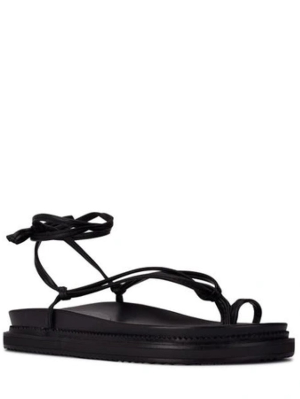 Nine West Black 90s Lace-Up Sandals
